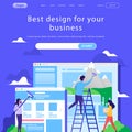 Vector web site design template. Business team building corporate site landing page. Search bar. Concepts for website Royalty Free Stock Photo