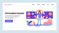 Vector web site design template. Cryptocurrency exchange, bitcoin dollar rate. Landing page concepts for website and