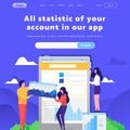 Vector web site design template. Dashboard widgets, report metrics and analytics. Landing page concepts for website Royalty Free Stock Photo