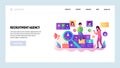 Vector web site design template. Human resources and job recruitment, employee career. Landing page concepts for website Royalty Free Stock Photo