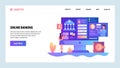Vector web site design template. Online banking and digital money service. Landing page concepts for website and mobile Royalty Free Stock Photo