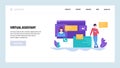Vector web site design template. Online customer support, personal AI virtual assistant, internet IVR chat bot. Landing Royalty Free Stock Photo