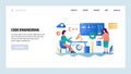 Vector web site design template. Programmer write script in C computer language. Software dvelopment and coding. Landing Royalty Free Stock Photo