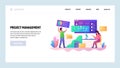 Vector web site design template. Project management and business development, teamwork in office. Landing page concepts Royalty Free Stock Photo