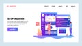 Vector web site design template. Search Engines optimization SEO and digital marketing. Landing page concepts for