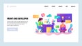 Vector web site design template. Software development, programmer writing code, teamwork. Landing page concepts for Royalty Free Stock Photo