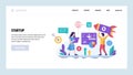 Vector web site design template. Startup, team launch new business. Landing page concepts for website and mobile Royalty Free Stock Photo