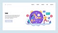 Vector web site design template. Time management and control. Business project deadline. Landing page concepts for
