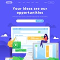Vector web site design template. Video content marketing. Landing page concepts for website mobile development. Modern