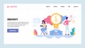 Vector web site gradient design template. Creative process and new ideas. Creativity concept. Landing page concepts for Royalty Free Stock Photo