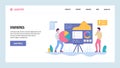 Vector web site gradient design template. Data analysis and statistics presentation. Charts and graphs. Landing page