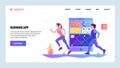 Vector web site gradient design template. Fitness tracker and running mobile phone app. Landing page concepts for Royalty Free Stock Photo