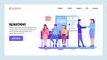 Vector web site gradient design template. Human resources and hiring. Recruitment, head hunter, job. Landing page Royalty Free Stock Photo