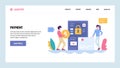 Vector web site gradient design template. Online money payment. Digital banking and secure payment. Landing page Royalty Free Stock Photo