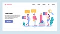 Vector web site gradient design template. School or college students chat. Digital education. Landing page concepts for