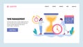 Vector web site gradient design template. Time management concept. Business project deadline. Landing page concepts for