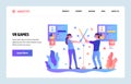 Vector web site gradient design template. Virtual VR and augmented reality games and applications. Landing page concepts