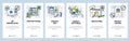 Vector web site linear art onboarding screens template. Digital art and design, 3d modelling, drawing, sketching. Menu