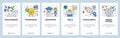 Vector web site linear art onboarding screens template. Knowledge, education, brain and skill development. Menu banners Royalty Free Stock Photo