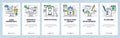 Vector web site linear art onboarding screens template. User experience, prototyping and web development. Menu banners Royalty Free Stock Photo