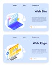 Web site development vector website landing page design template set Royalty Free Stock Photo