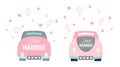 Vector wedding car cartoon style just married Royalty Free Stock Photo