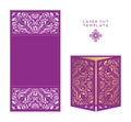 Vector wedding card laser cut template