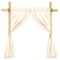 Vector wedding ceremony frame with white and pink curtains illustration, gate for wedding decoration Royalty Free Stock Photo