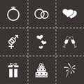 Vector wedding icon set Royalty Free Stock Photo