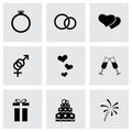 Vector wedding icon set Royalty Free Stock Photo