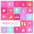 Vector wedding icon set Royalty Free Stock Photo