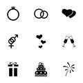 Vector wedding icon set Royalty Free Stock Photo