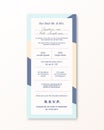 Vector Wedding Invitation Template. Modern Typography and Pastel Beige, Blue Colors. Classy Design Card with Soft
