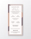 Vector Wedding Invitation Template. Modern Typography and Pastel Colors. Classy Design Card with Soft Realistic Shadow.