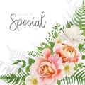 Vector wedding invite, invitation, greeting card design with flo Royalty Free Stock Photo