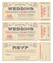 Vector Wedding Invite Tickets Royalty Free Stock Photo