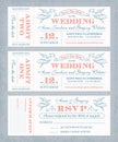 Vector Wedding Invite Tickets Royalty Free Stock Photo