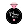 Vector wedding ring for bride marry me
