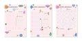 Vector daily,weekly,monthly planners templates with y2k patches,icons and emblems