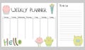 Vector weekly planner