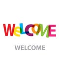 Vector Welcome.Broken colorful text and word Royalty Free Stock Photo