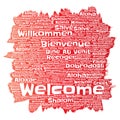 Vector welcome greeting international brush paint