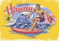 Welcome hawaiian surfing Royalty Free Stock Photo
