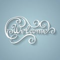 Vector Welcome Inscription. Hand Drawn Lettering Royalty Free Stock Photo