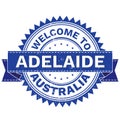 Vector of WELCOME TO City ADELAIDE Country AUSTRALIA. Stamp. Sticker. Grunge Style. EPS8 .