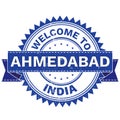 Vector of WELCOME TO City AHMEDABAD Country INDIA. Stamp. Sticker. Grunge Style. EPS8 .