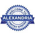Vector of WELCOME TO City ALEXANDRIA Country UNITED STATES. Stamp. Sticker. Grunge Style. EPS8 .