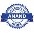 Vector of WELCOME TO City ANAND Country INDIA. Stamp. Sticker. Grunge Style. EPS8 . Royalty Free Stock Photo