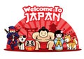 Welcome to japan with cute characters