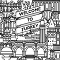 Vector welcome to Turkey travel poster Royalty Free Stock Photo